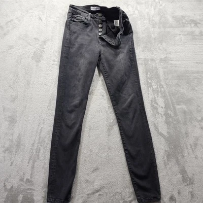 Flying Monkey Jeans Womens Size 27 Black Denim Button Fly Skinny Jeans Mid Rise - Image 1 of 4