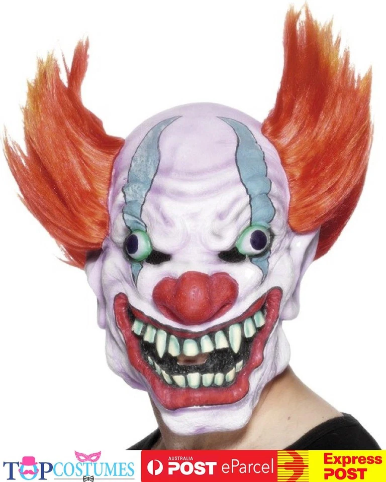 Evil Clown 3/4 Mask with Pointed Hair Adult Halloween Scary Horror Circus - image 1 of 1