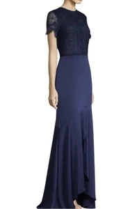 shoshanna Lovat Hi Low Navy Abendkleid 2 - Bild 1 von 5