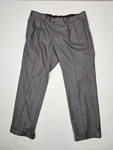 Lauren Ralph Lauren Pants Mens 38x30 Gray Pleated Suit Polyester Rayon - Picture 1 of 8
