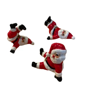 Set 3 statuine vintage Fitz & Floyd Babbo Natale cadente - ceramica Natale Sku2 - Foto 1 di 8