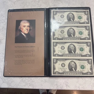 World Reserve Monetary Exchange Uncut Sheet Of $2 Dollar Jefferson Bills 2003 -A - Picture 1 of 4