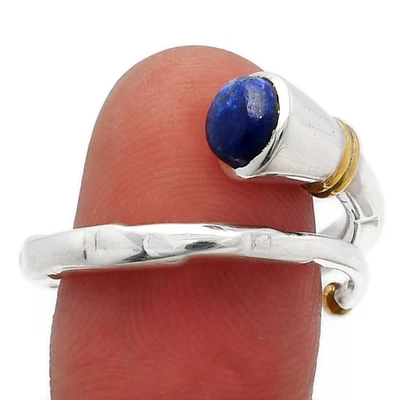 Natural Lapis Lazuli - Afghanistan 925 Sterling Silver Ring s.9 Jewelry R-1248 - Image 1 of 4