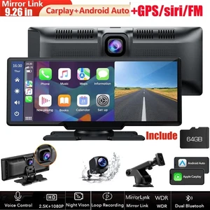 Autoradio 9.26" Wireless Apple CarPlay Android Auto Portatile con Dash Cam 2.5K - Foto 1 di 10