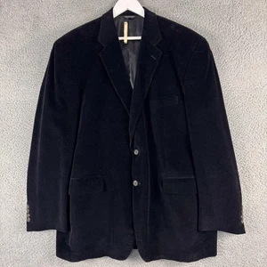 Chaps Ralph Lauren Blazer Mens 48L Black Corduroy Sport Coat Jacket Classic - Picture 1 of 13