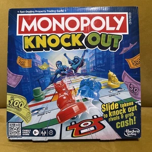 Monopoly Knockout Family Party Game, Quick-Playing Board Games Slide Knockout - Picture 1 of 2