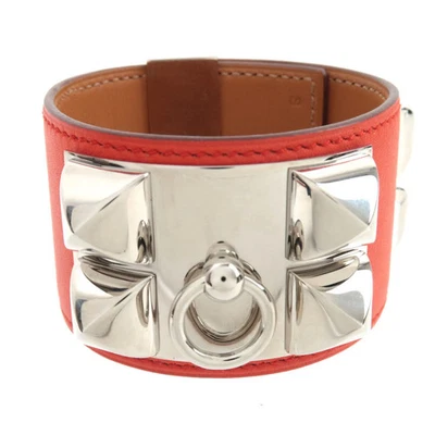 Authentisches HERMES Collier de Chien Armband Q Stempel (2013) Swift Orange Kostenloser Versand - Bild 1 von 4