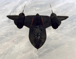 SR-71A in Flight View from Tanker during an Airborne Refueling 12X18 Photograph - Picture 1 of 1