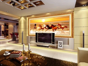 3D Dusk Eight Horses 56772 Wall Paper Murals Wall Print Wall Wallpaper Mural AU\ - Picture 1 of 6