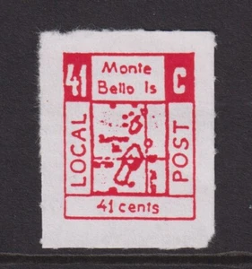 Australia 1990  41c Map MONTE BELLO ISLANDS-roulette- Local Post/Cinderella MNG - Bild 1 von 2