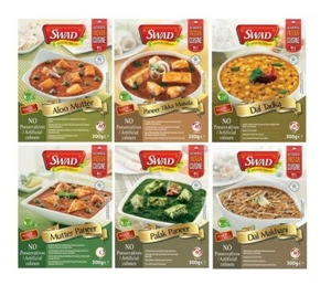 6 platos preparados indios MIX a280 g de la India Tikka Paneer Curry Dal Palak - Imagen 1 de 7