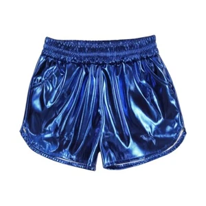 Sibling Baby Girls Pocket Leather Elastic Bottom Shorts - Picture 1 of 13