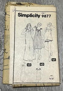 Vintage 80s Simplicity 9877 Size S Mod Pullover Nightgown Baby Doll Bloomers UC - Picture 1 of 2