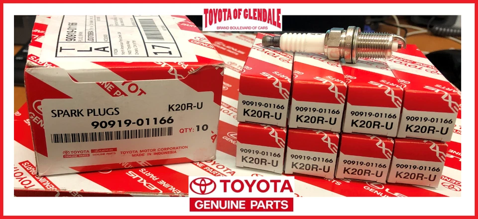 2001-2004 TOYOTA SEQUOIA 2000-2004 TUNDRA V8 SPARK PLUG SET OF 8 GEN 90919-01166 - Image 1 of 1