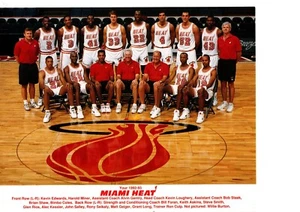 VINTAGE ORIGINAL  1992 1993 MIAMI HEAT 8X10 TEAM PHOTO SEIKALY RICE  NBA - Picture 1 of 1