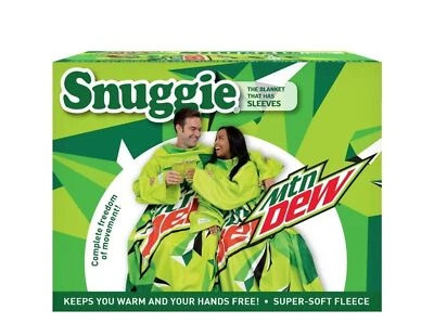 Mt. Dew SNUGGIE The Original Wearable Soft Fleece Blanket Gift Green 71"x54" - Image 1 of 4