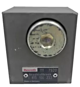 Rexroth Hydraulics 1815100233 MA BLOCCO DI COLLEGAMENTO cavo R 3/8" 1 815 100 233 - Foto 1 di 3