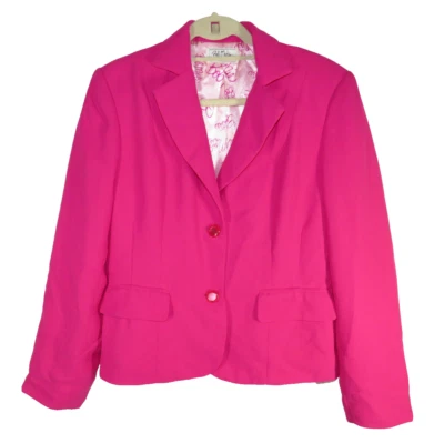 Blazer vintage Bob Mackie Studio para mujer rosa talla grande Foto 1 de 4