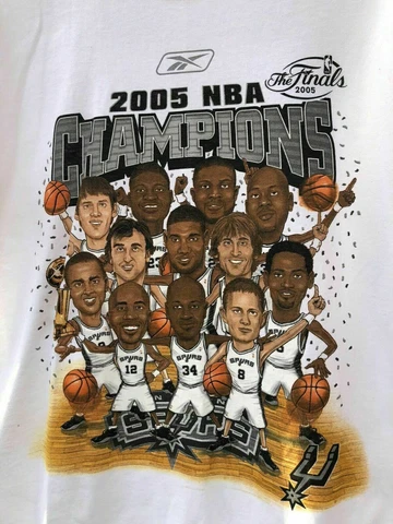 San Antonio Spurs 2005 NBA Champions Tim Duncan Caricature Shirt S-5XL Cover