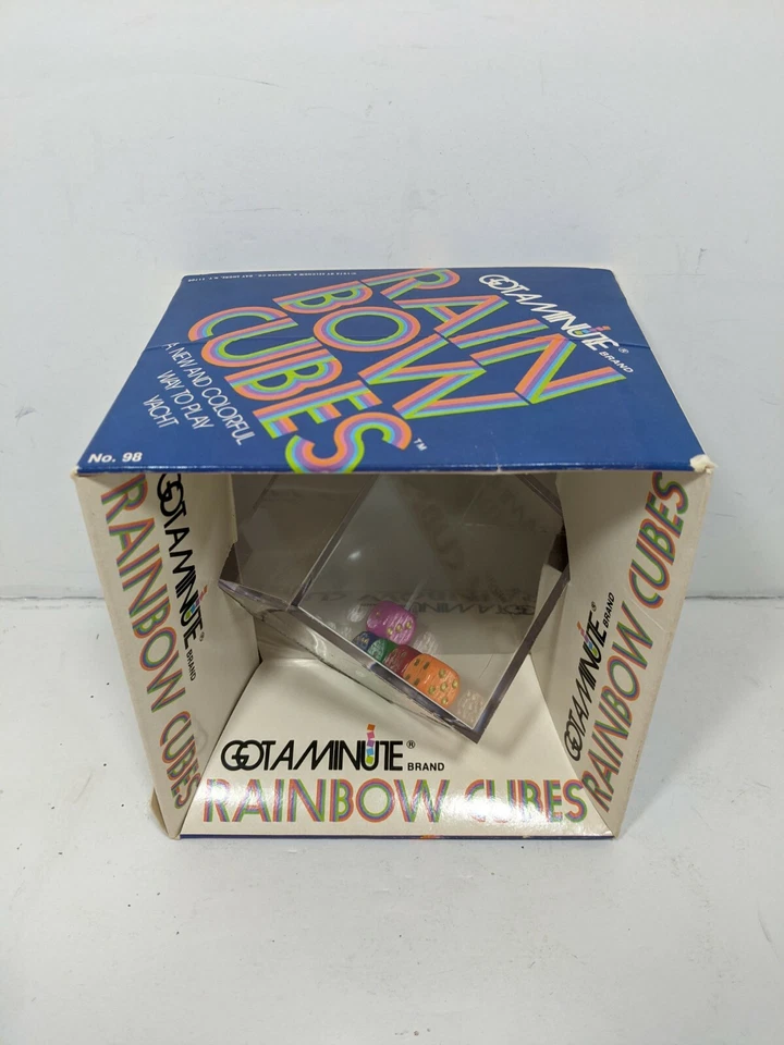 Vintage Yahtzee Got A Minute Game Rainbow Dice Shaker Cube - Brand New - Image 1 of 3