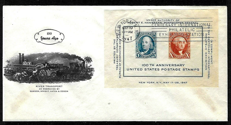 948 CIPEX SS (1947) THE POSTAL CENTENARY FDC FROM THE FIRST FULTON CACHETS !!! - Image 1 of 1