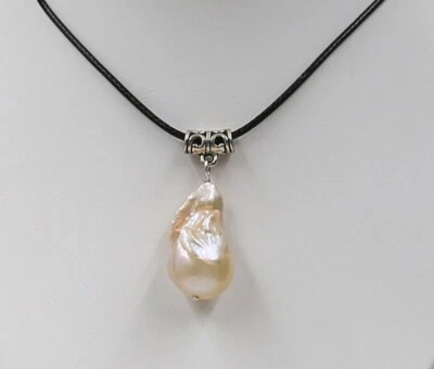 Classic Natural Pink Keshi baroque 14.7x15.0X26.4 mm kasumi pearl necklace - Image 1 of 4