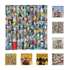 Waterproof Shower Curtain Polyester The Peanuts Snoopy all Character - Picture 1 of 38