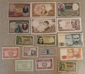 16 Banknoten Geldscheine Papiergeld aus Spanien Sammlungsauflösung - Bild 1 von 2