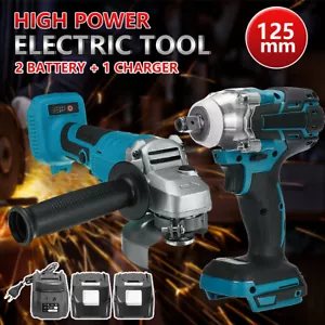125mm Angle Grinder + Impact Wrench Cordless Tool Combo Kit Brushless For Makita - Picture 1 of 22