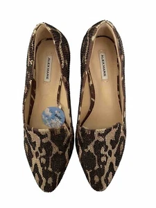 Alex Marie Shoes Loafers suede Black Tan embellished Snake New Slip on sz 6.5 - Picture 1 of 5
