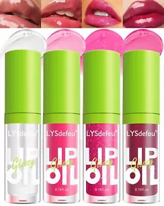 4 Colors Lip Oil Lip GlazeHydrating Tinted Plumping Lip GlossFat Lip Oil Drip... - Picture 1 of 8