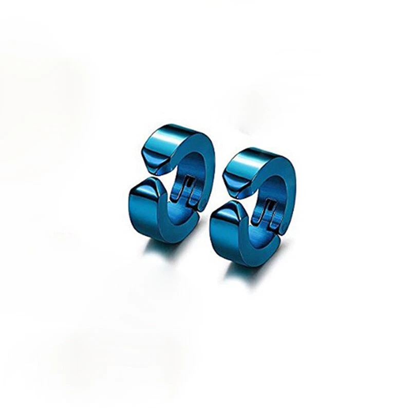 Pendientes de imán coloridos no perforantes Conjunto de pendientes de aro de encanto de acero inoxidable Foto 1 de 4