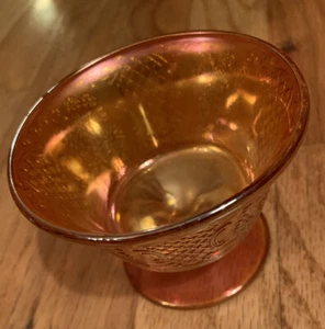 Carnival Glass Marigold/Orange Sherbet Dessert Bowl Home Decor Rare Dish Dining - Picture 1 of 6