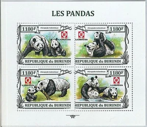 BURUNDI - ERROR, MISSPERF SHEET: PANDA BEARS, FAUNA, ANIMALS - Picture 1 of 1