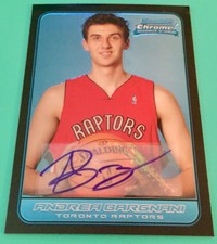 06/07 Bowman Chrome #156 Andrea Bargnani Autograph RC SP Raptors Italy #1 Pick