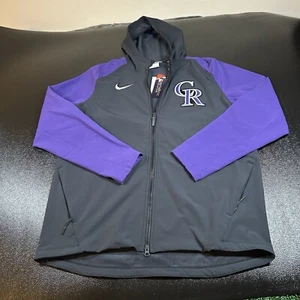 Nike Colorado Rockies Jacket Mens Large Black Purple Full Zip MLB Therma-fit New - Picture 1 of 9