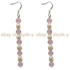 7-8Mm White Akoya Pearl 6Mm Multicolor Round Gems Beads Dangle Hook Earrings