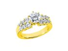 Natural 1.25Ct Round Diamond Open Gallery 2Row Engagement Ring 14k Gold IJ I1