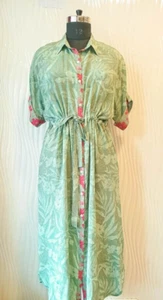Vestido camisero con cinturón, vestido de seda pura para mujer/niñas, maxi vestido largo MG1067 - Imagen 1 de 10