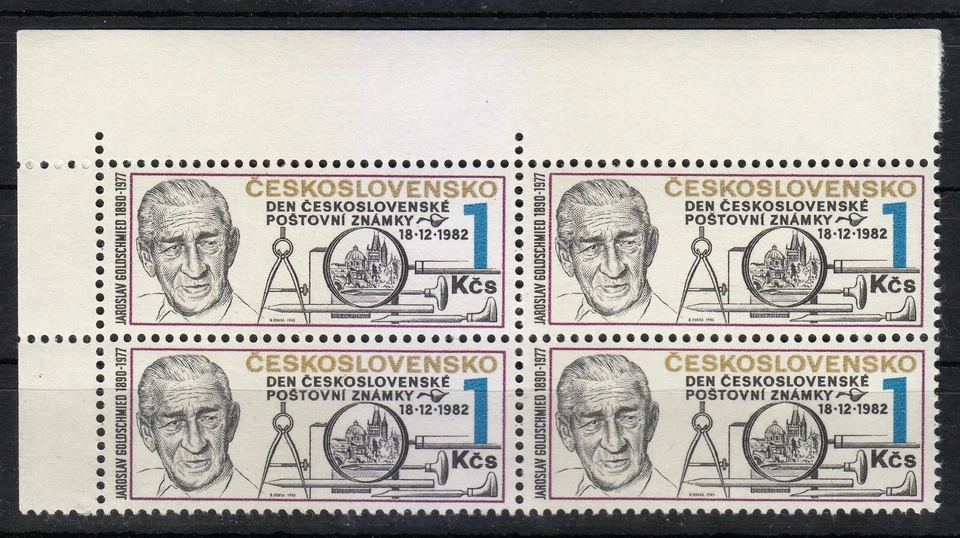 Czechoslovakia 1982 MNH Mi 2697 Sc 2442 Engraver Jaroslav Goldschmied. Block  ** - Image 1 of 1