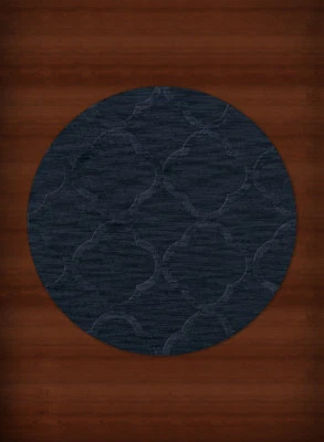 Blue Quaterfoil Trellis Print Transitional Area Rug Geometric DV8 - Image 1 of 2