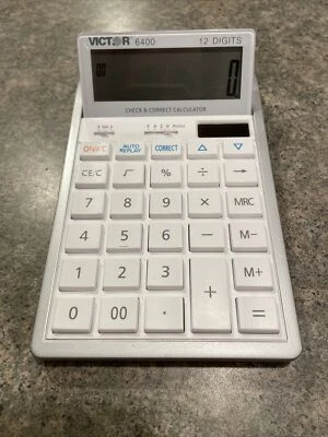Victor 6400 12-Digit Check and Correct Desk Calculator, White - Image 1 of 4