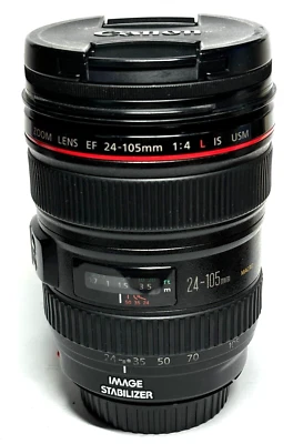Exellent+, w/hood, Canon EF24-105mm F4 L IS Macro USM Lens from Japan #4135 - Image 1 of 4