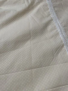 Schweitzer Linens Yellow White Dot Lace Vintage Italy 96” Long By 70” Wide - Picture 1 of 8