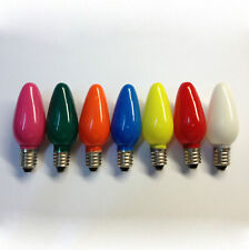 7X Replacement Christmas Light Bulbs 20V 3W E10 Opaque Multi Coloured Small M...