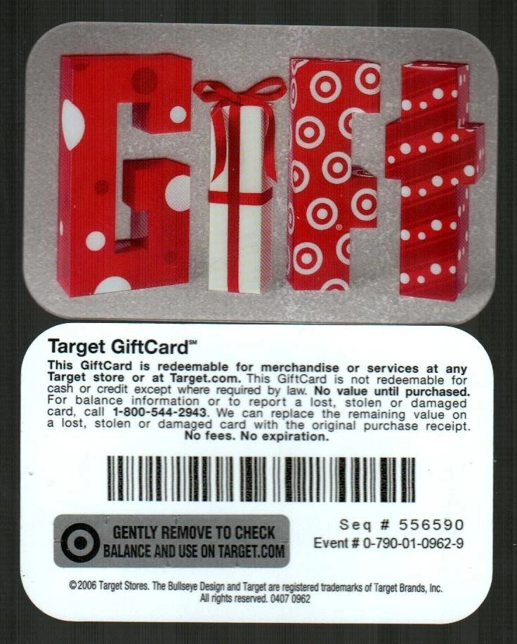 TARGET ( Glossy ) Stacked Boxes Spelling Gift ( 2007 ) Gift Card ( $0 ) V2 - Image 1 of 1