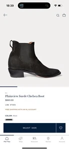 RRL Double RL Plainview Suede Chelsea Boot - Picture 1 of 6
