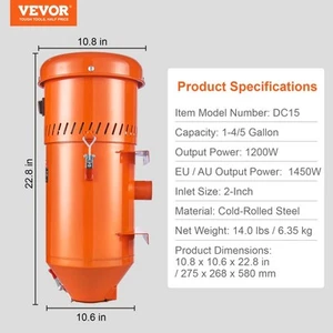 Tragbares 1200 W 1,8 Gallonen Staubsammelsystem für Werkstatt und Heimgebrauch - Bild 1 von 8