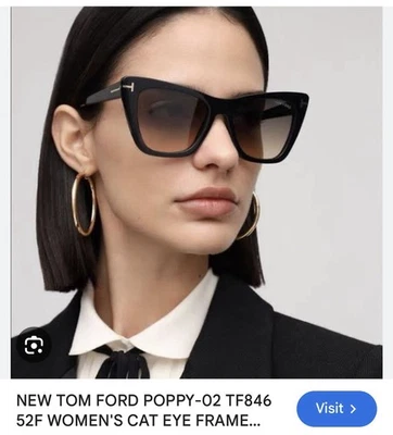TOM FORD SUNGLASSES POPPY-02 TF846 52F  Authentic New - image 1 of 4