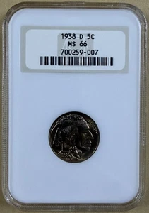1938-D Buffalo Nickel NGC MS66 Beautifully Toned - Picture 1 of 2